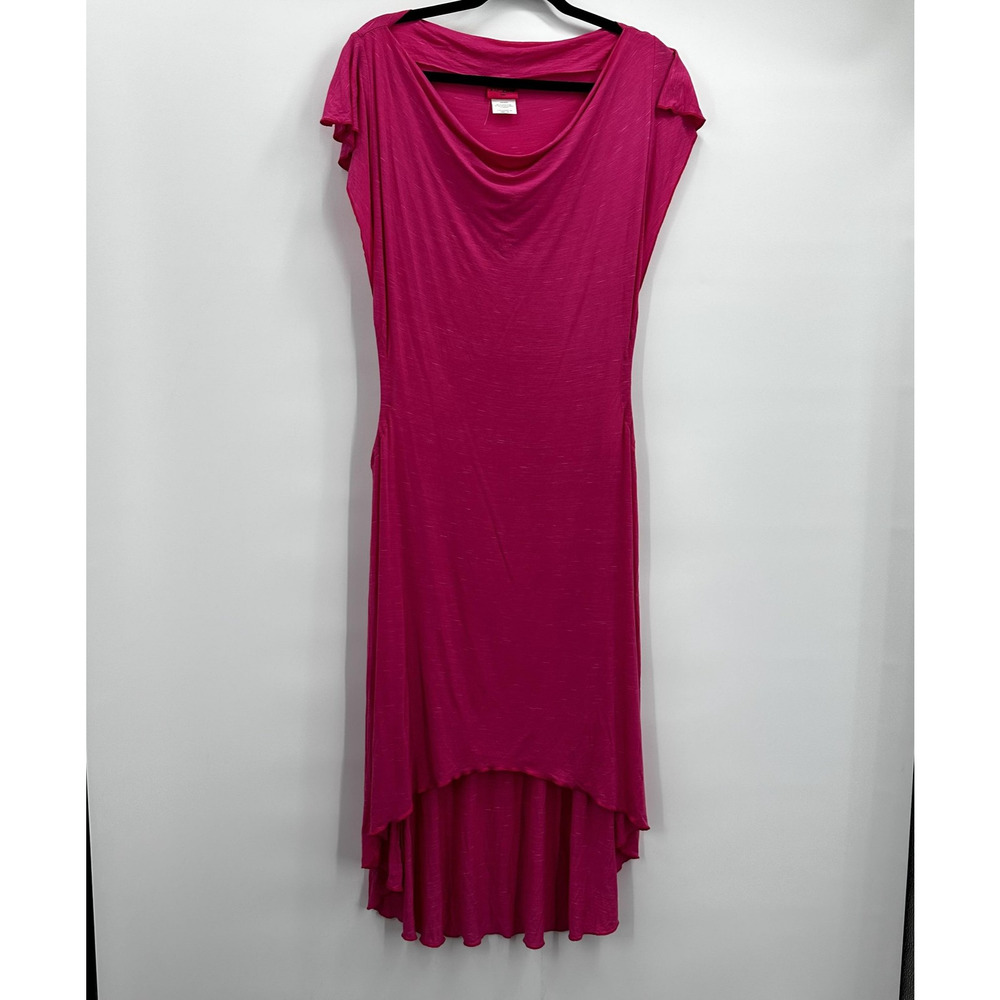 Betsey Johnson Swim‎ Cover Up Womens Medium Large Pink Drape Maxi Dress Ruched